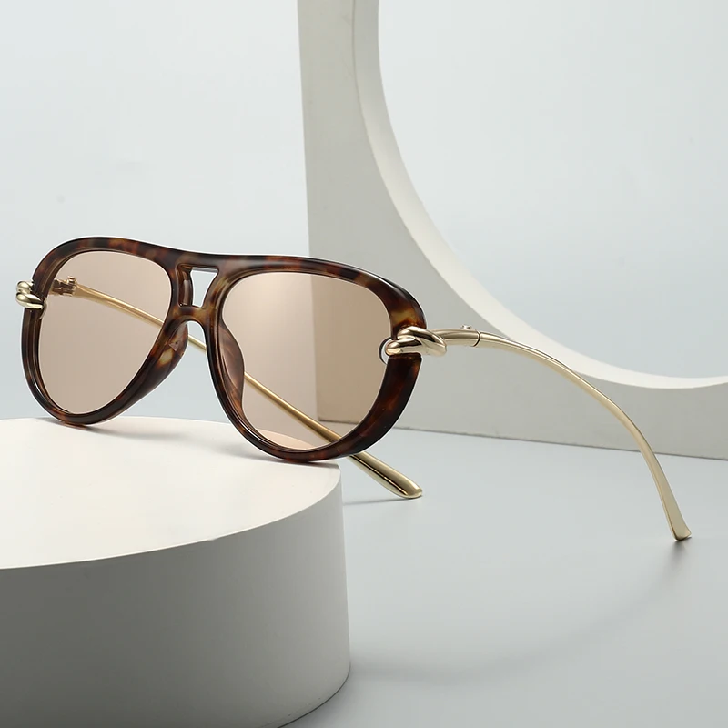 Foreign Trade Style Double-Bridge Aviator Decorative Sunglasses, European and American Street Fashion Luxury Sunglasses, Cross-Border Sunglasses