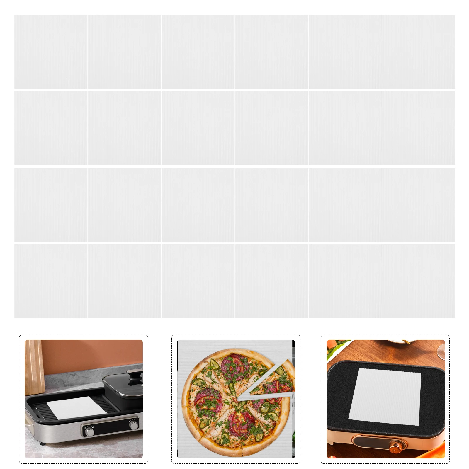 

100pcs Disposable Pizza Greaseproof Paper Sheets Non-Stick Food Wrapping For Family Gatherings Outdoor Picnics Chips Wrapping
