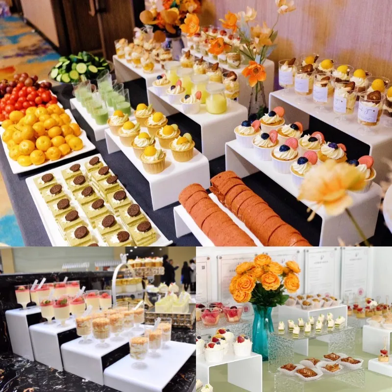 

11pcs Acrylic U Dessert Table Cookie Donut Cupcake Candy Display Rack Buffet Decoration Holder Tea Break Bread Fruit Shelf