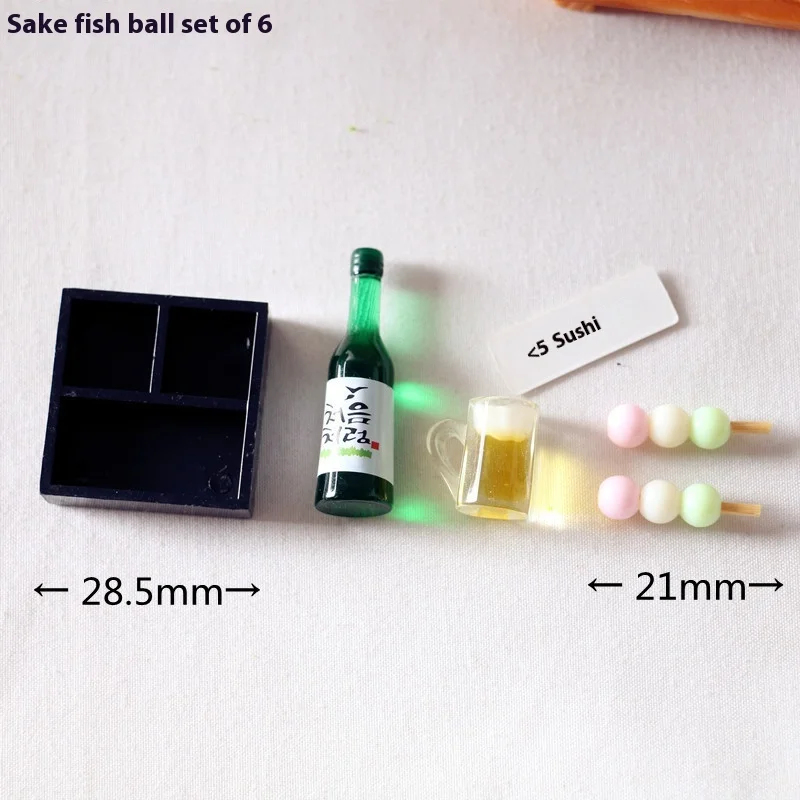 Miniatur-Sushi- und Tempura-Bento-Box im japanischen Stil, Puppenhaus-Zubehör, Spielzeug, Essen, Spielset, BJ-Puppenumgebung
