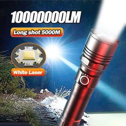 AUTLIT Super Bright LED Flashlight USB Rechargeable Torch Light With 800W LED Can Illuminate 50000 Meters Tactical Lantern