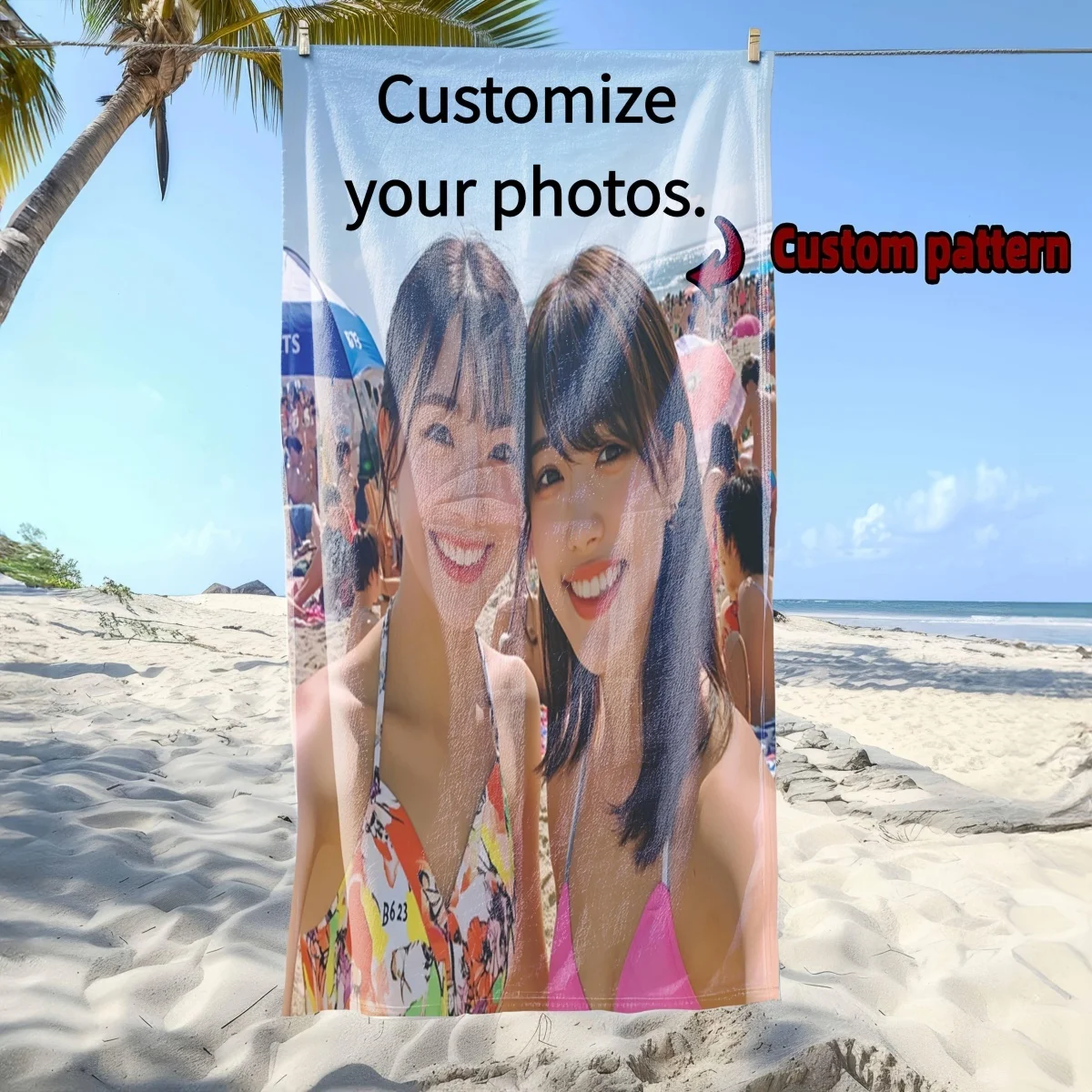 A Custom Photo Beach Towel—Available in Various Sizes, Suitable for Multiple Occasions, and Easy to Carry. image 3