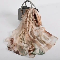 Bysifa-シルクシフォンスカーフ,女性用,シルクスカーフ,長さ2020,シルクショール,パープル,ブルー,新品,100%