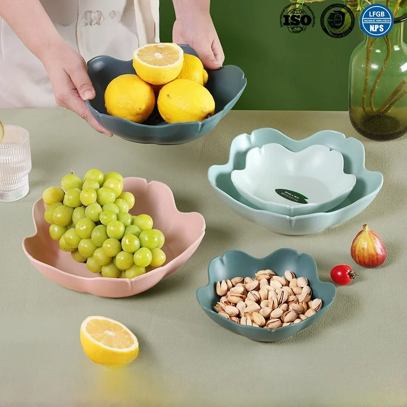 Sakura Fruit Plate Melamine Snack Tea Treat Fruit Bowl Luxury Light European Style Seed Nut European Fruit Plate