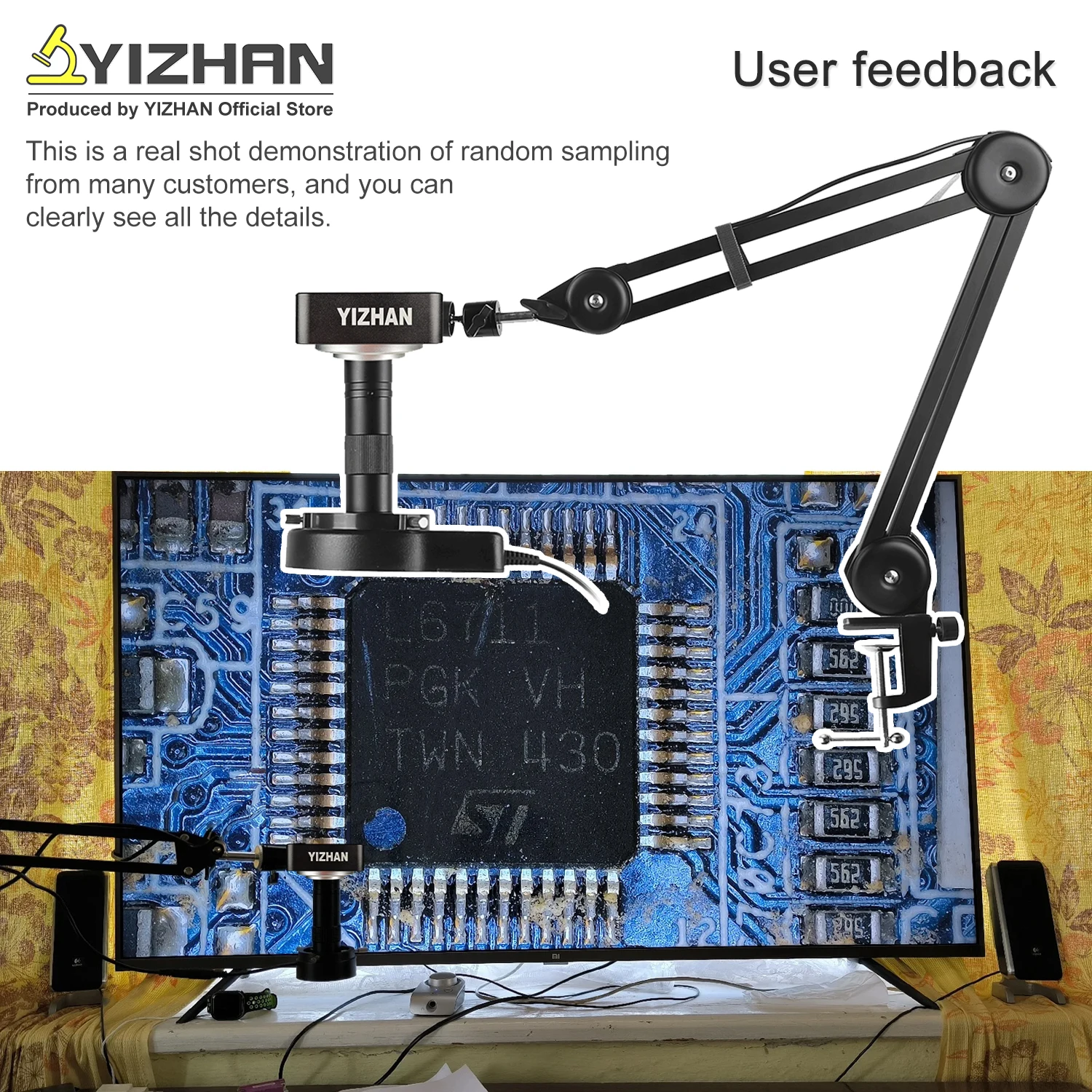 YIZHAN 60MP 48MP 4K 전자 디지털 현미경 납땜용 1080P HDMI VGA ... - 4