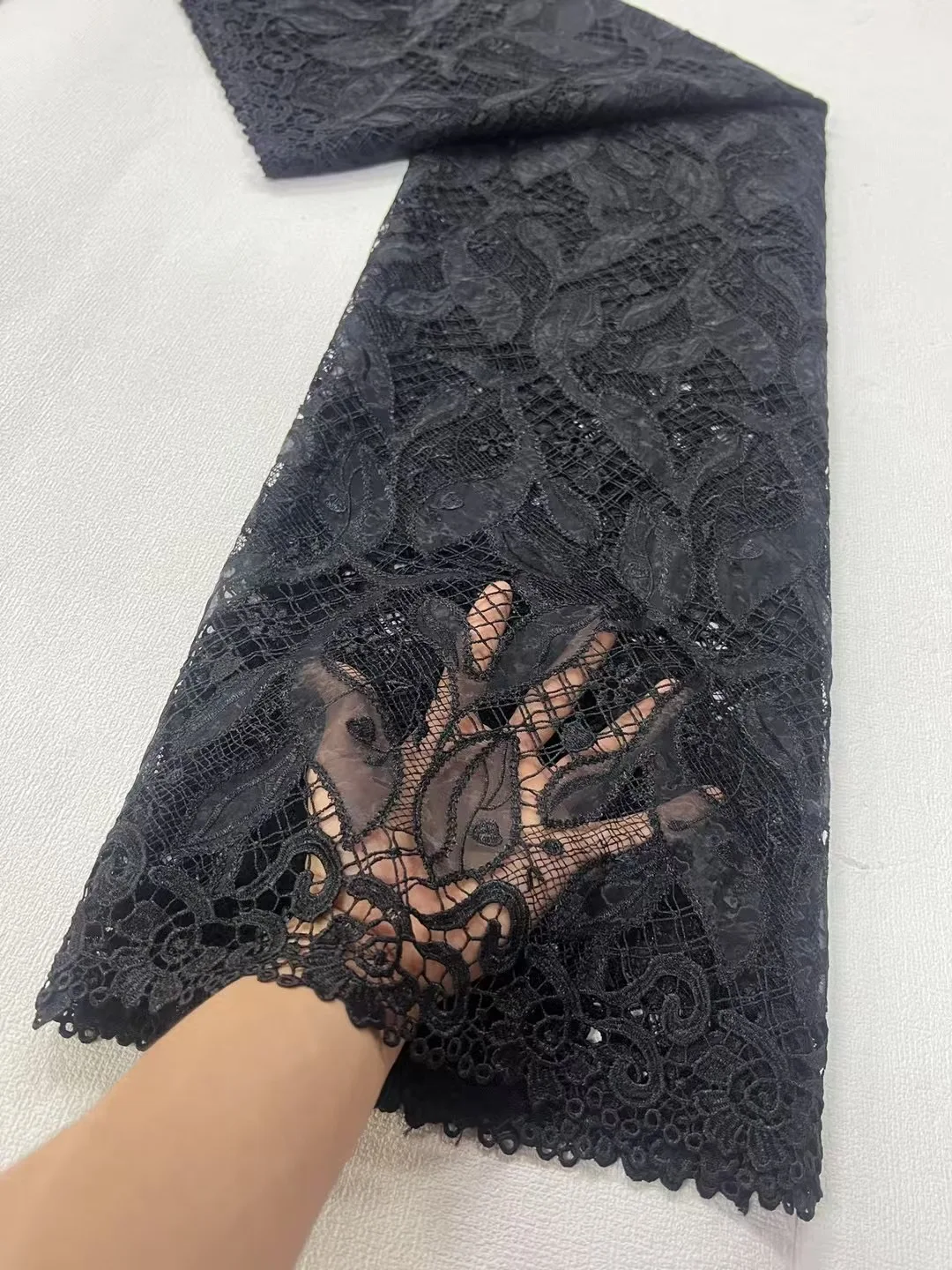 

High Quality African Cotton Lace Fabric,Wedding Party Dresses,Embroidery Tulle,Fabrics By The Meter,Fashion Nigerian 5Yards