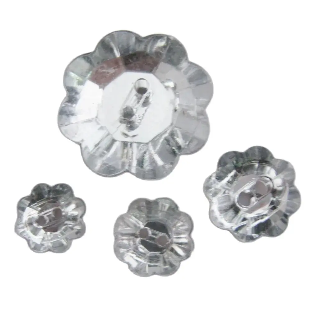 NBNNLS 11MM-23MM Acrylic Flower Buttons For Garment 30Pcs Sewing Clothes Accessories