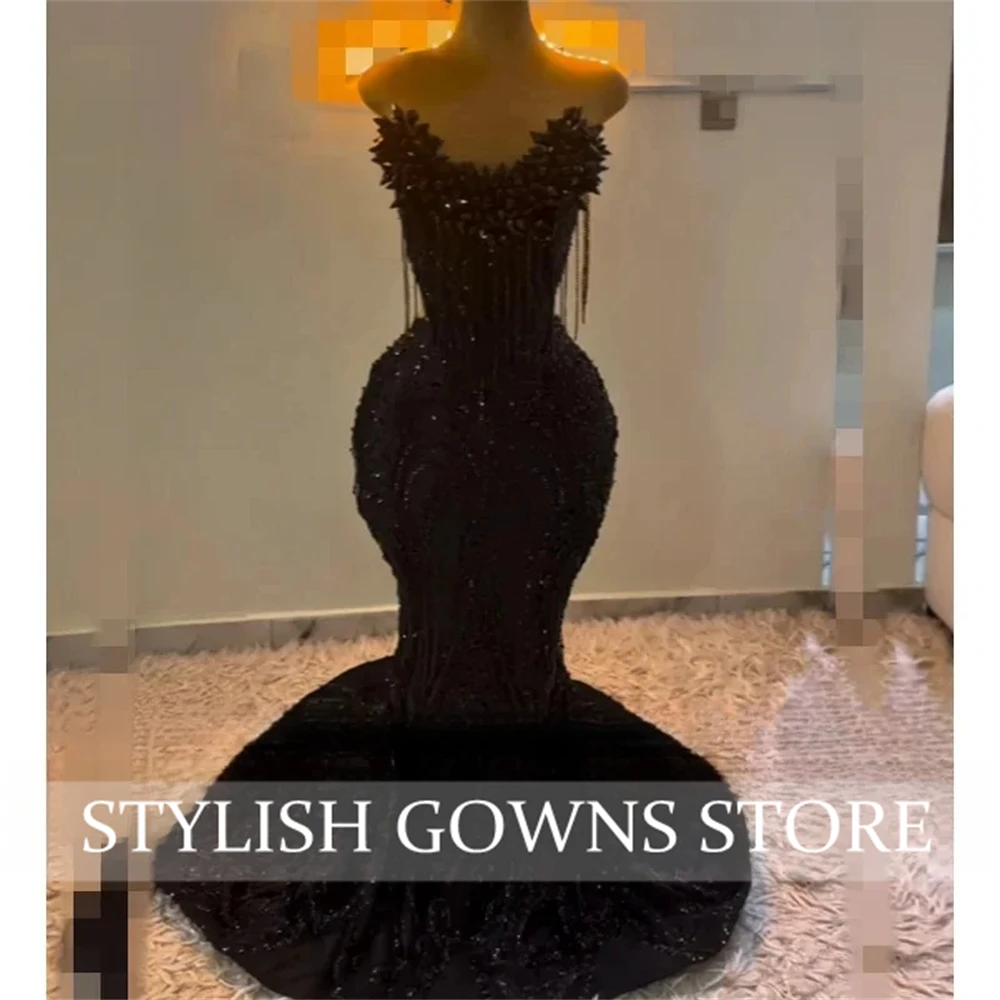 Sparkly Emerald Green Rhinestones Diamond Prom Dresses Customized Beading Evening Gowns African Wedding Party Gala Dress image 5