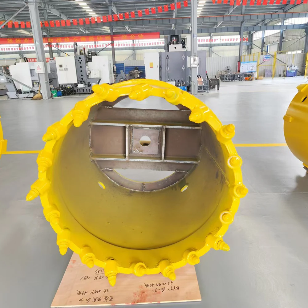 Piling Machine Core Barrel Rock Bucket With Bullet Teeth For Rotary Drill Rig