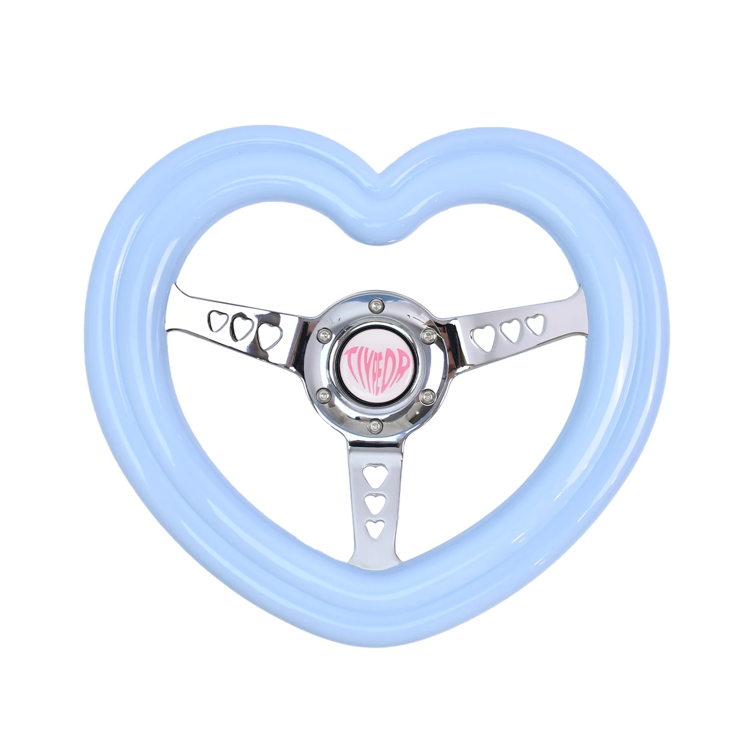 TIYPEOR Universal Heart Racing Steering Wheel New Cardioid Design ABS 320mm Tiffany Blue Dish JDM Sport Steering Wheels
