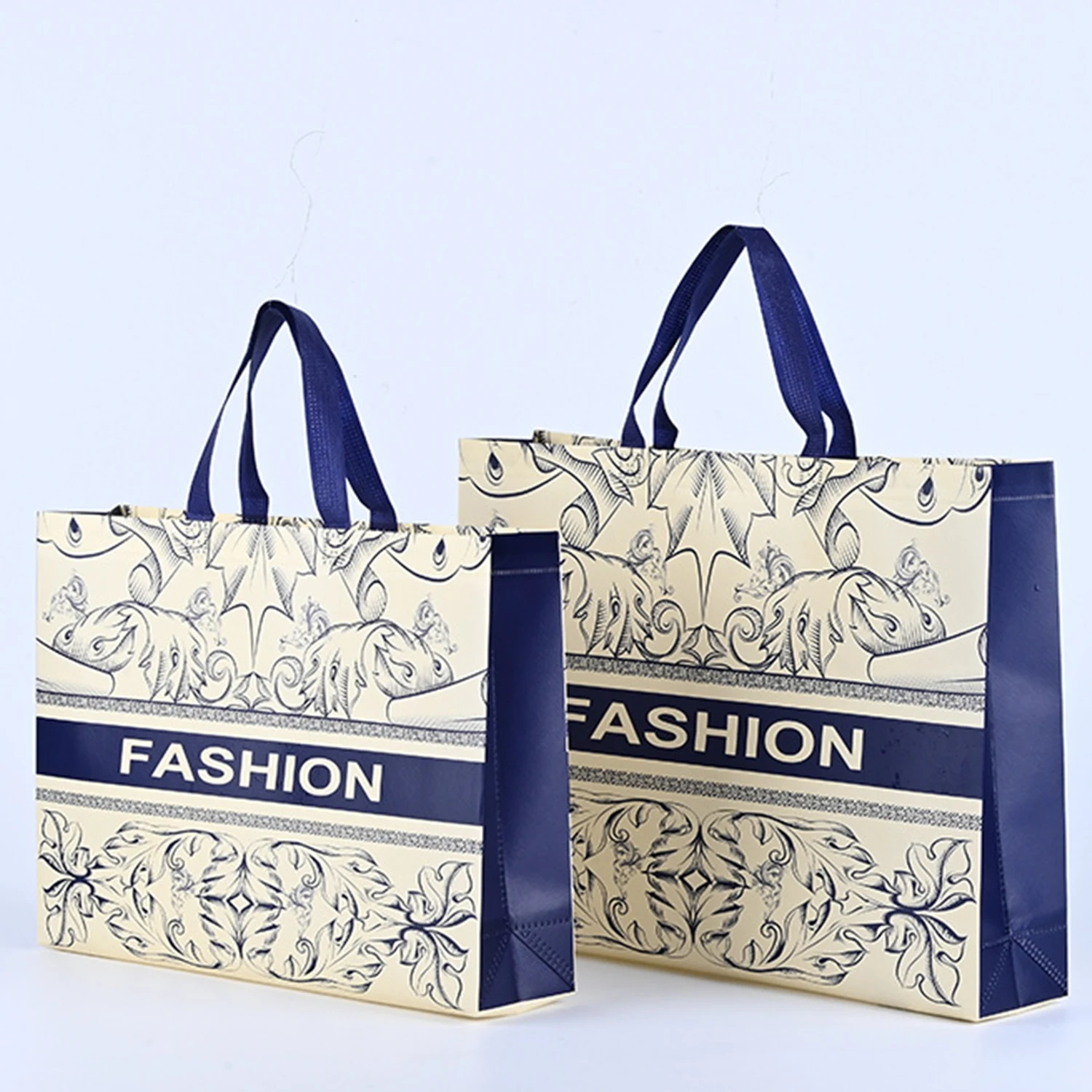 Non-Woven Fabric Shopping Bag Printing Eco Tote Bag Portable Shopping Pouch Reusable Foldable Travel Grocery Storage Bag