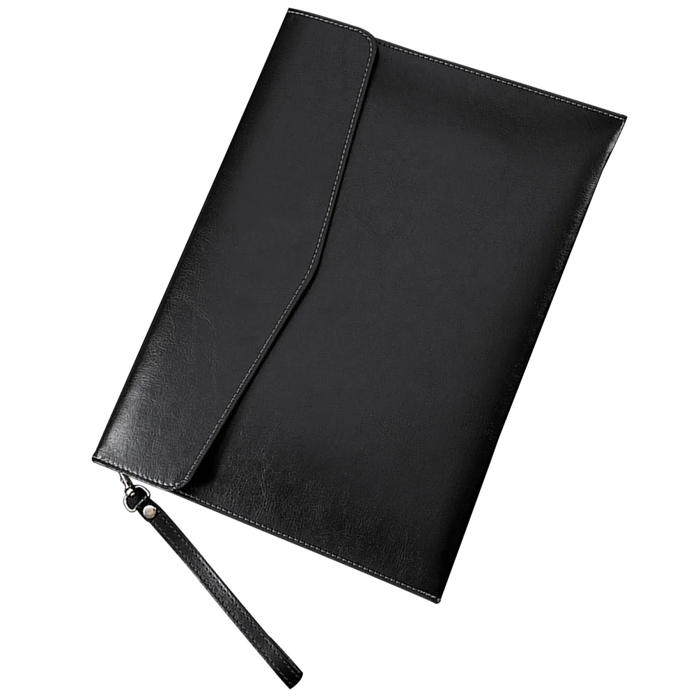

A4 Document Pouch PU Folder Organizer Bag Large Capacity Dry Safe File Holder Portable Carrying Case for Men Women Office Use