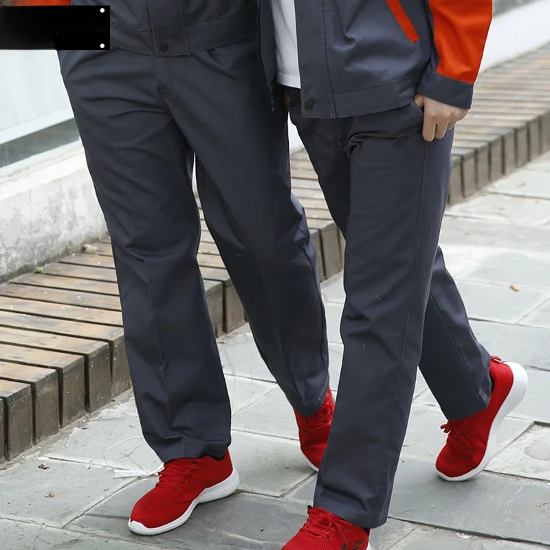 Pantaloni da Lavoro Larghi e Resistenti per Operai Edili e Meccanici, in Tessuto Misto Cotone e Poliestere