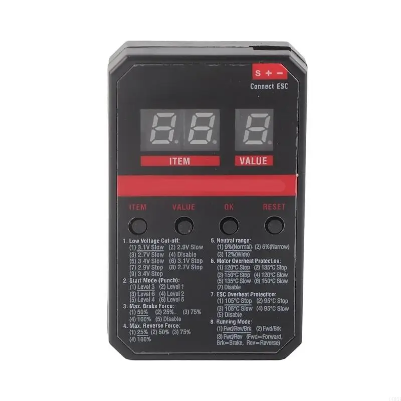 

Advanced Brushless ESC Programmer with Enhances Configuration Option Electronic Speed Controller Programming Card