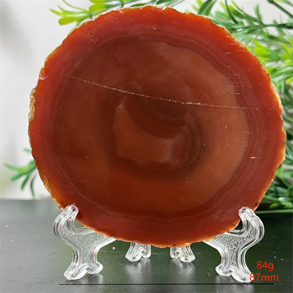 Crystal Natural Agate Red Blue Slab Slice Geode Mineral Healing Reiki Home Energy High Stone Quartz  Quality Decoration+Stand