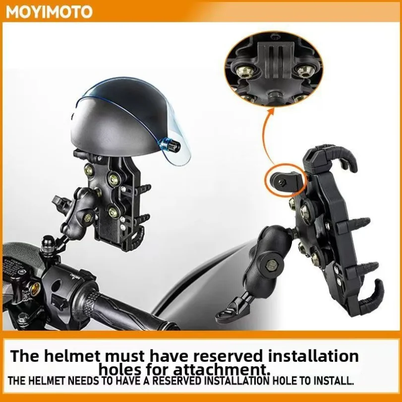Motorcycle Phone Holder With Extended Rainproof Cover New Modified Electric Vehicle Helmet Waterproof Sunshade Bracket Accessory
