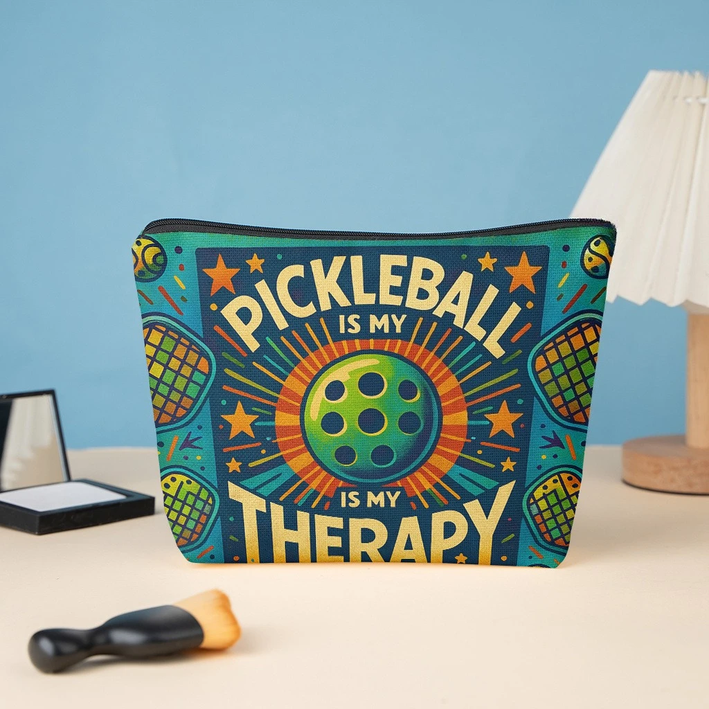 Pickleball Is My Therapy, a Stylish Wallet with a Zipper, a Snack Bag for Work, a Skincare Product Storage Bag, a Makeup Bag