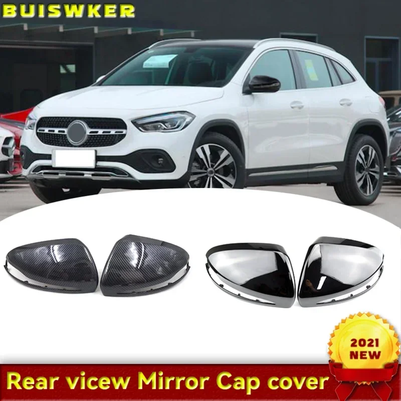 

For Mercedes-Benz C S E GLC G Class AMG W205 X253 W222 W213 W238 2014 - 2019 LHD Rearview Mirror Cover Bright Black Replacement