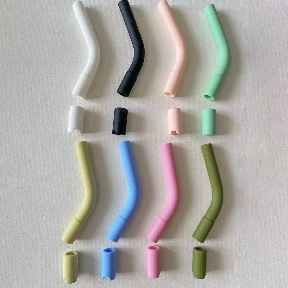 6Pcs Drinking Straws Nozzle Straight Bend Straws Tea Coffee Straw Head Suction Nozzle Drinkware for 8mm Stainless Steel Straw