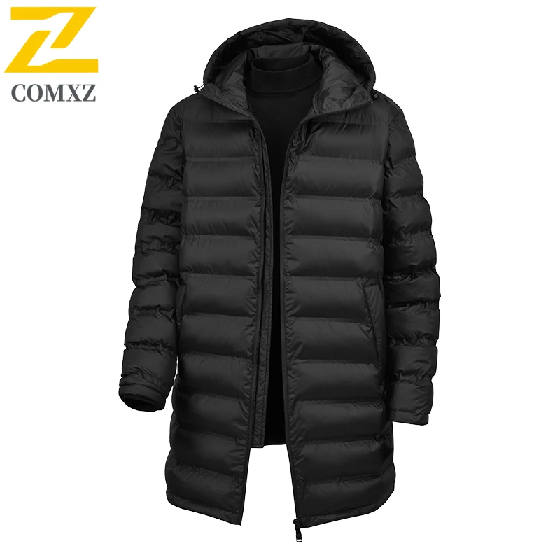 2025 Men's Winter Long Puffer Jacket High-end Casual Over the knee Cold-proof Warm Hooded Parka Women Outdoor Ski Padding Coat