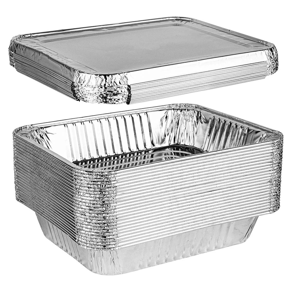 Tin Container Lid - 25 Adet Alüminyum Tava, Kapaklı Folyo