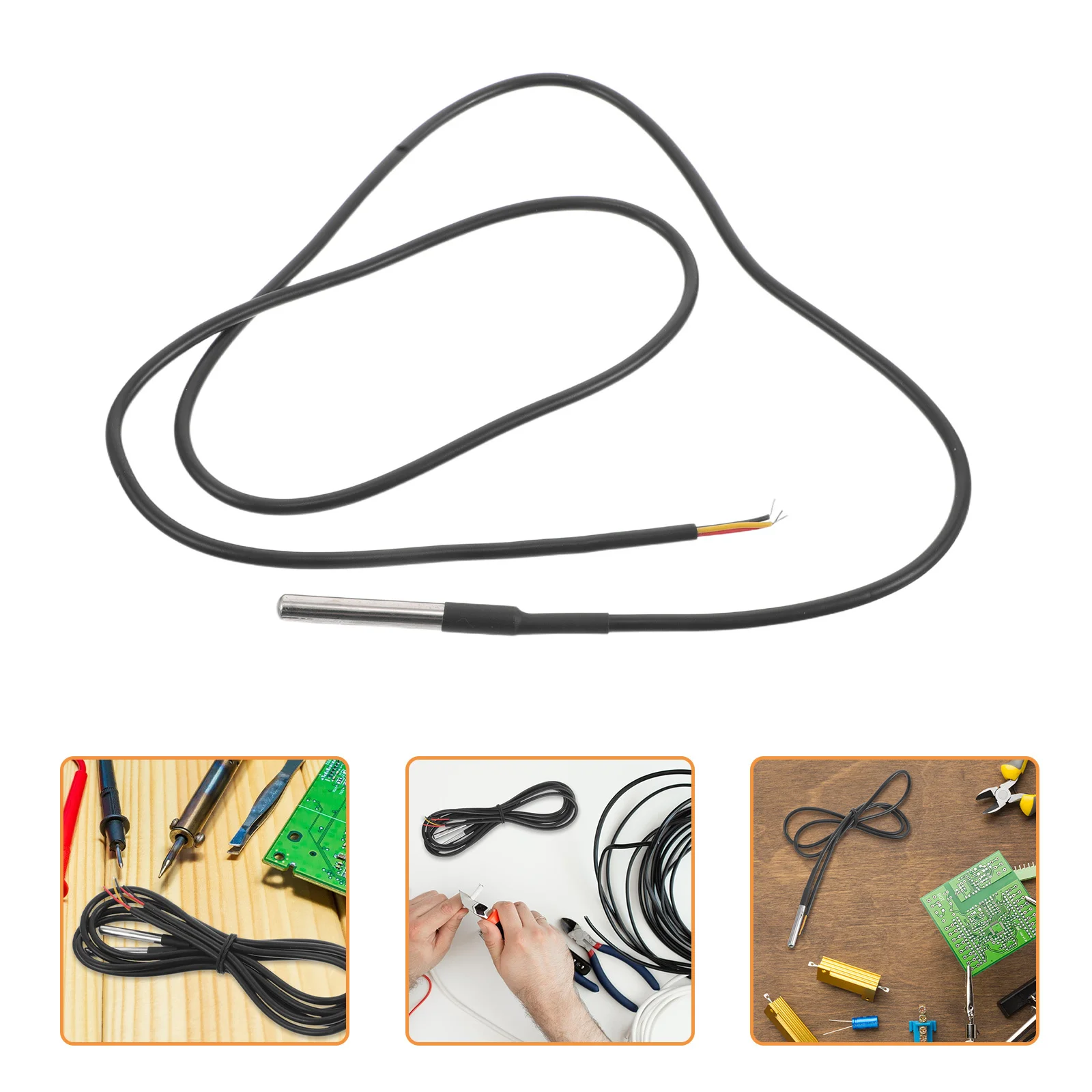 

2Pcs Temperature Sensor Waterproof Stainless Steel Probe Accurate Real Time Monitoring for Air Conditioning Warehouse Storage