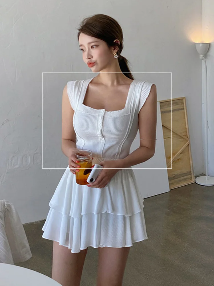 Summer TShirt Women Elastic Oversized T-Shirt Woman Clothes Female Tops Sleeveless Tank Women\'s tube top knit Canale Slim Tshirt