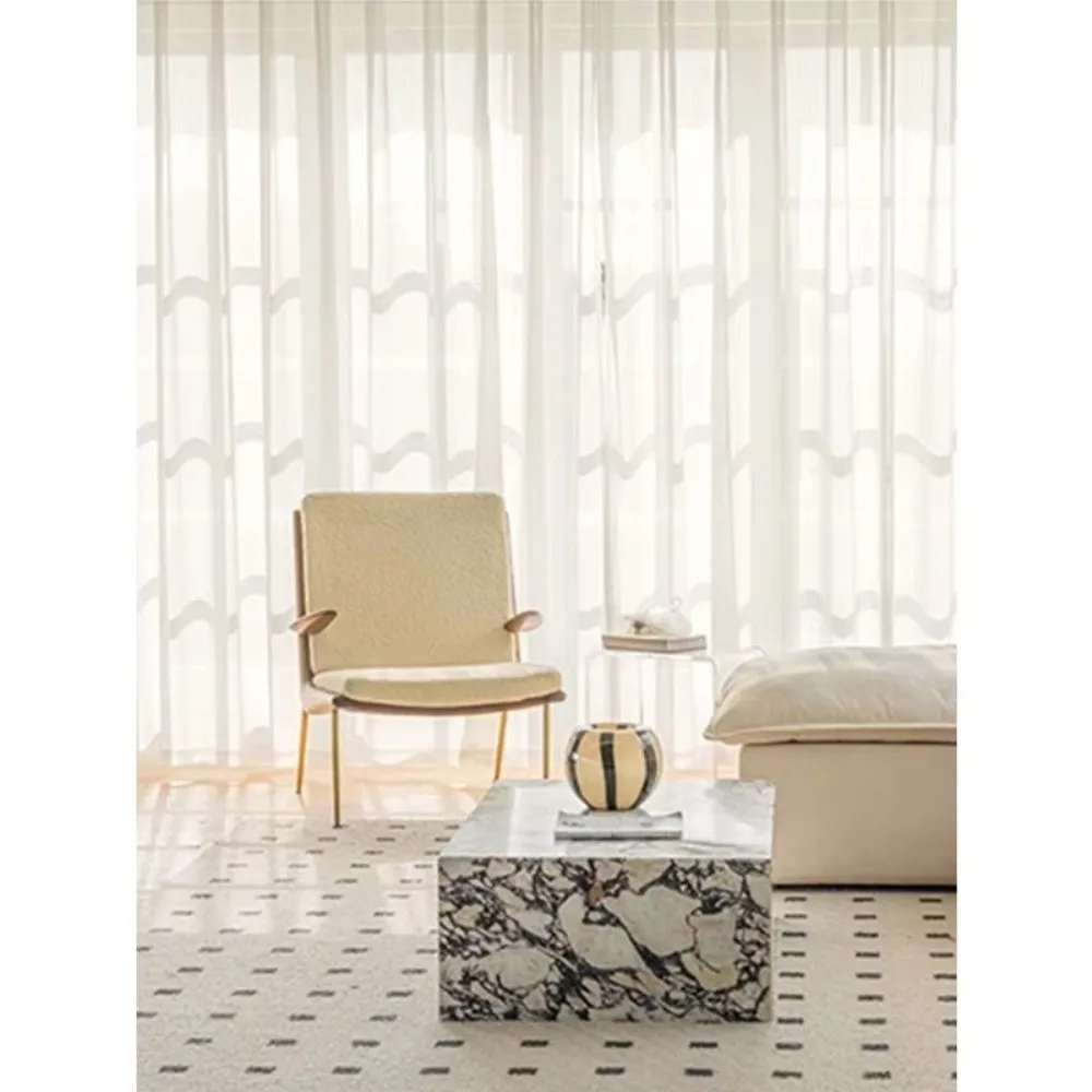 Soft Chiffon White Tulle Curtains 100*200cm Transparent Blinds Style Curtains Solid Color Striped Vertical Privacy Sheer Curtain