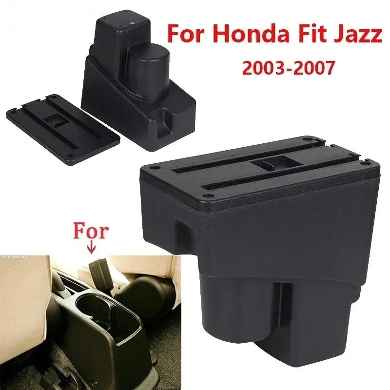 NEW For Honda Jazz Armrest box For Honda Fit Jazz 1 Car Armrest 2003-2007 Arm Storage box car accessories 2003 to 2007 USB