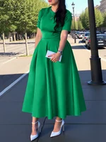 ZANZEA-vestido Midi de seda satinada para mujer, Vestidos de fiesta de verano 2025, vestido veraniego elegante para trabajo de oficina, bata informal de manga corta lisa