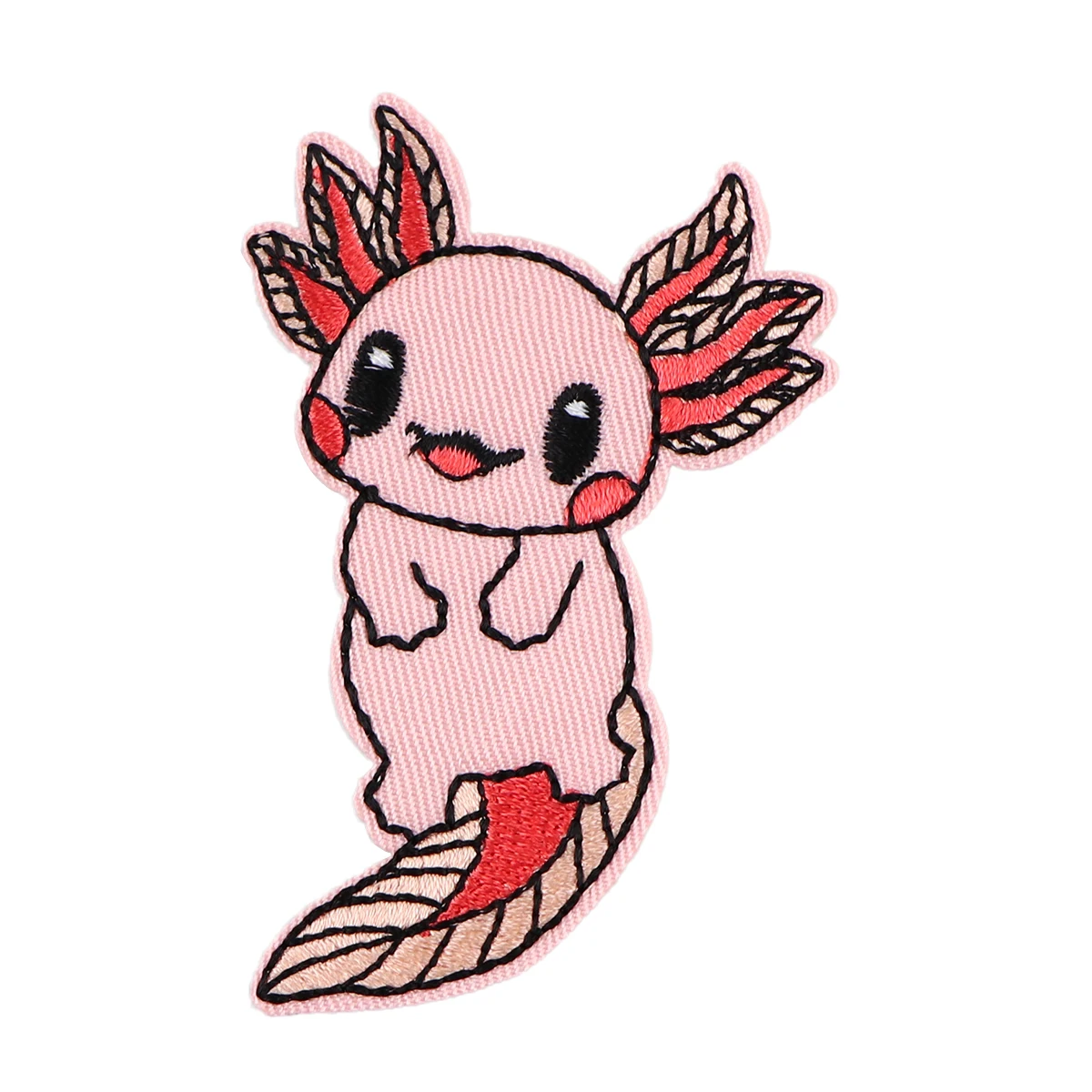 

Симпатичные Мультяшные вышитые патчи Axolotl для одежды, самодельные патчи для одежды, наклейки на одежду