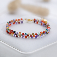 3MM Natural Stone Tourmaline Bracelet on Hand For Women Jewelry Party Wedding Luxury Gift  Amethyst Handmade Adjustable Bangle