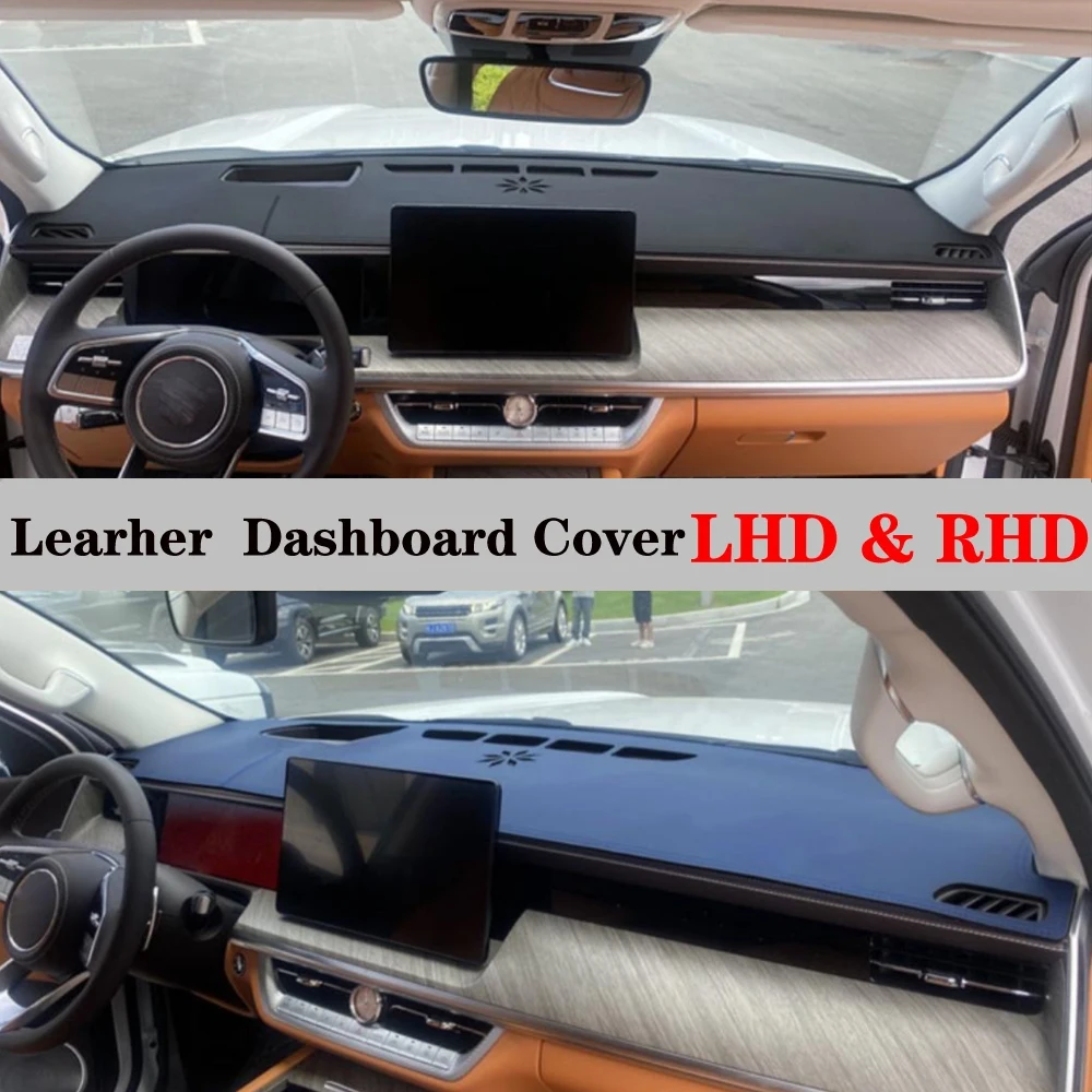 Dashboard Dash Mat Cover Leather Pad Sunshade Anti-UV Carpet Car Accessory For Great Wall Tank 500 Tank500 2022 2023 2024 Hi4-T