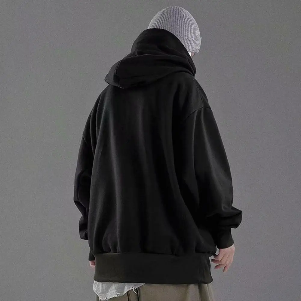 Oversized Men Hoodie Harajuku Black Sweatshirts Hip Hop Swag Style Hooded Skateboard Cloak Hooded Jacket Coat High Street Tops