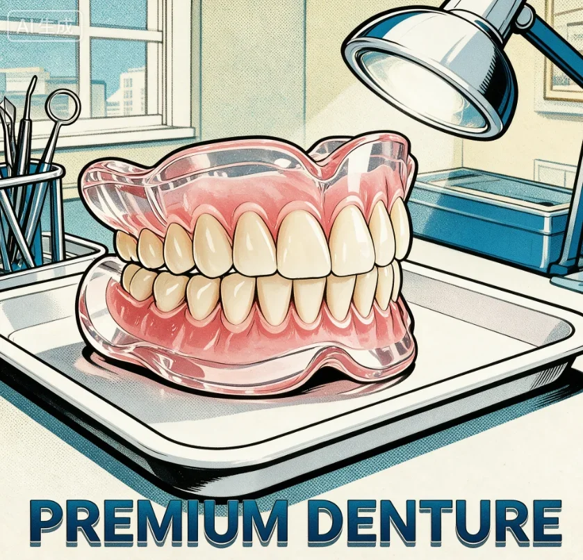 Set di denti superiori e inferiori su misura, di lusso, per protesi dentarie, estremamente confortevole, dall'aspetto realistico, ideale per l'uso quotidiano. 116 / 256