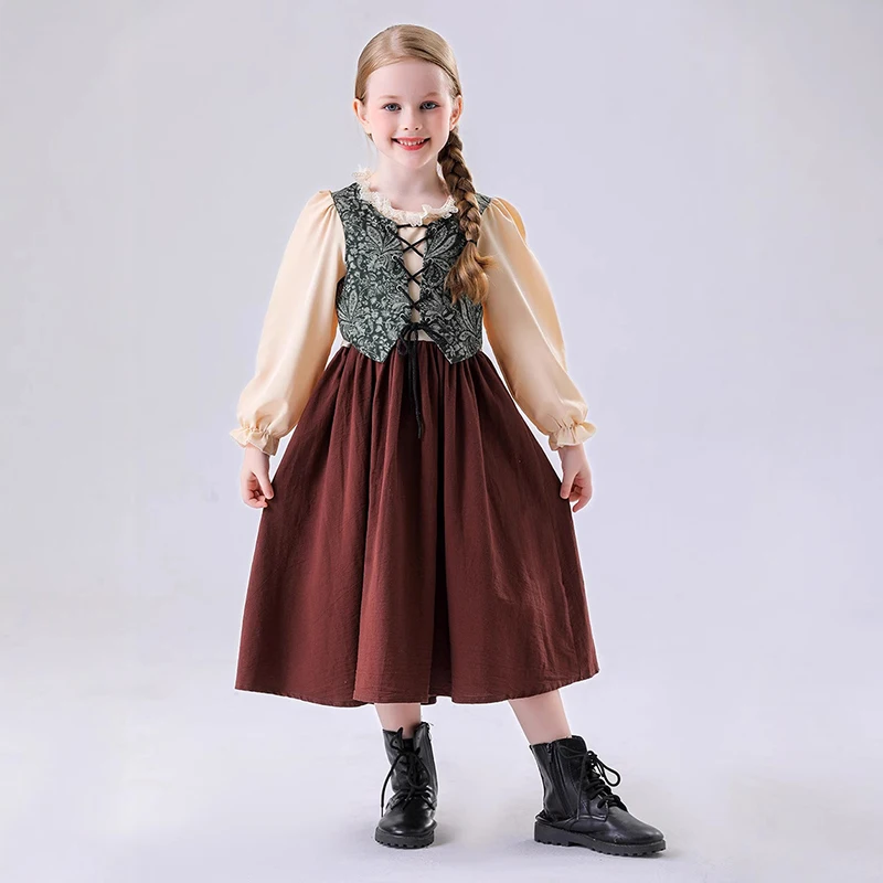 

Halloween Germany National Retro Exquisite Elegant Dress Up For Enfant Niño Medieval Costume Book Week Cosplay Outfit