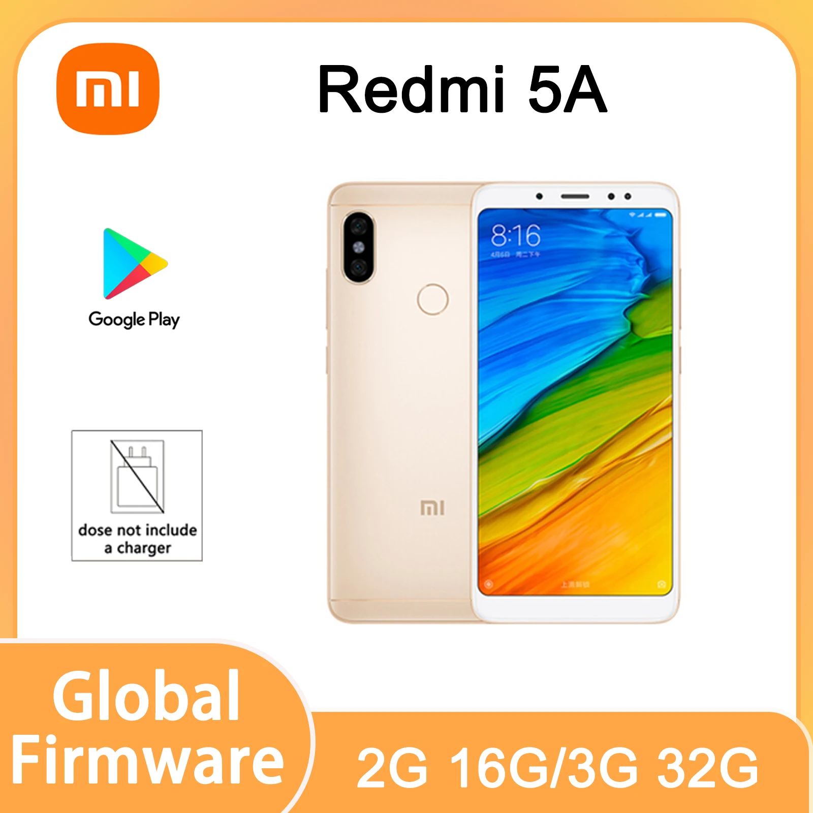 Global rom Original Xiaomi Redmi 5A 3g 32g mobile phones celulares smartphone phone android snapdragon used phone no charger
