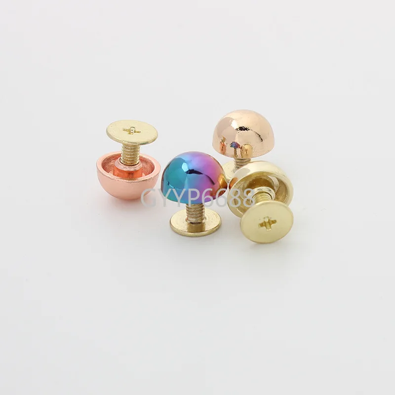 10-30-100pcs 6 colors rainbow 8*10mm alloy mushroom nail for handbag decoration fashion studs rivets purse decoration hardware