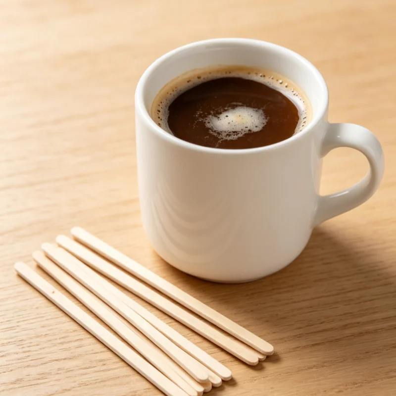 50Pcs Disposable Wooden Coffee Stirrers Natural Wood Beverage Stir Sticks Hot Cold Drink Mixing Sticks for Coffee Tea Cocktail
