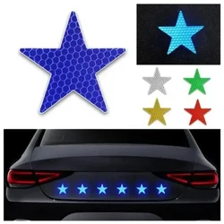 10pc Star Shape Safety Warning Tapes Stickers Intensity Grade ReflectiveSelf-Adhesive Fence Bags Outdoor Car Accessories