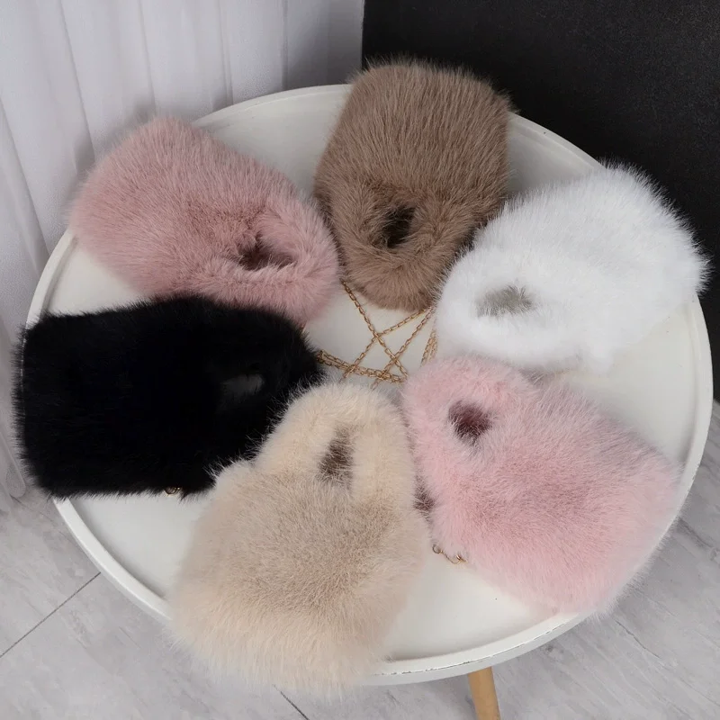 

Новая плюшевая сумка-ведро с цепочкой, сумка-мессенджер с имитацией сумки-тоут, модная женская сумка для вечеринок и покупок на осень и зиму