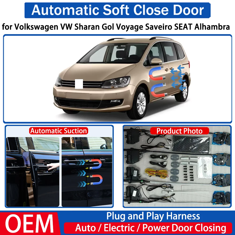 

for Volkswagen VW Sharan Gol Voyage Saveiro SEAT Alhambra Car OEM Automatic Soft Close Door Electric Suction Kit Auto Closing