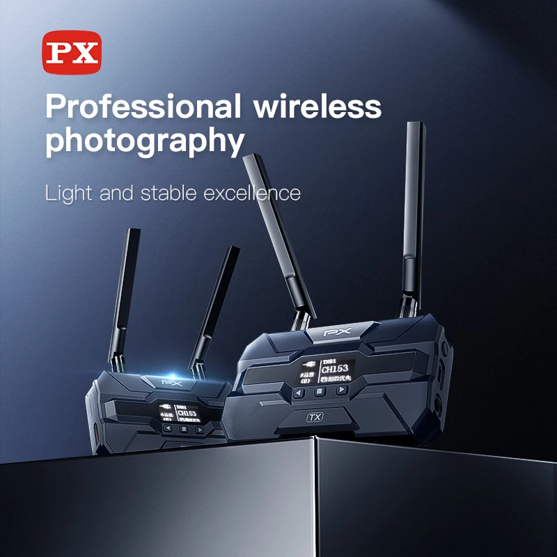 PX WTR-20 200M Wireless Video Transmission System 4K30 1080P 0.06s Low Latency OLED Image Transmitter & Receiver