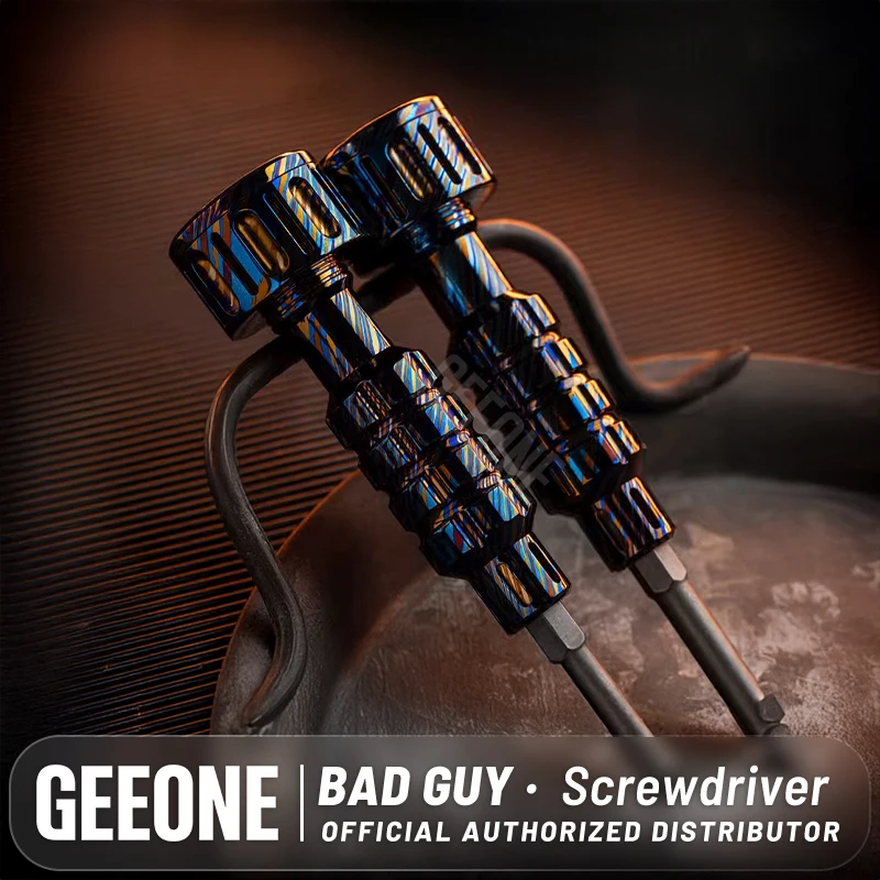 Bad guy Copper Brass Damascus Screwdriver Gyro Screwdriver EDC Multifunction Screwdriver Organiser Fidget Toy
