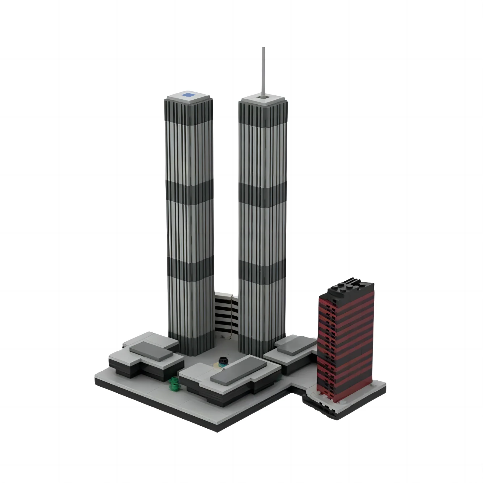 Fast delivery MOC-157149 World Trade Center miniature version 1:2000 small particle assembled building block toy building model