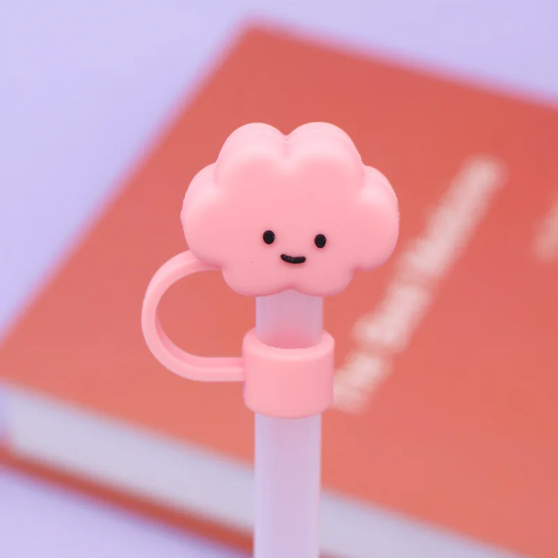 1PC Silicone Straw Cartoon Cute clouds Plugs Cover Drinking Dust Caps Kit Reusable Straw Tip Lids Cup Straw Accessories