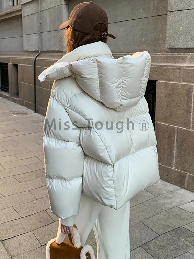 New Winter Sweet Down Cotton Jacket Women Fashion Coat Ladies Hooded Outwear Parkas Thick Cotton Padded Streetwear Overcoat 2024