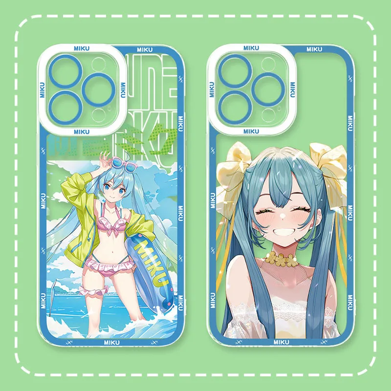 Anime Cute H-Hatsune Miku Case For Xiaomi Mi 13 12 11 10 Lite 12T 11T 10T POCO X3 NFC X4 GT X5 F3 F4 F5 M3 M4 Pro Silicone Cover