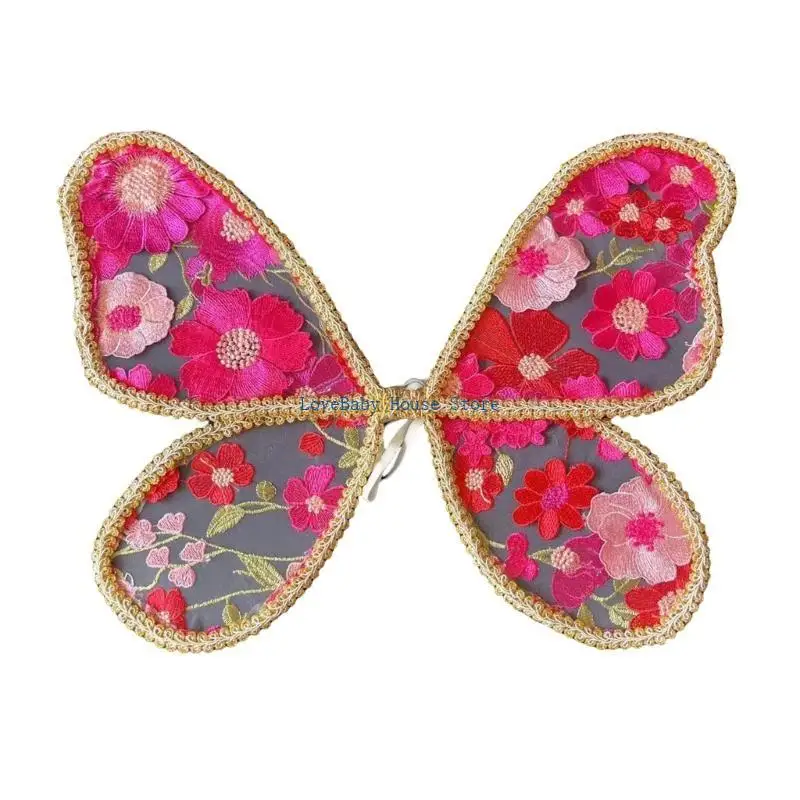 BX0D Fantasy Flower Wing البوليستر الجناح الدانتيل للأطفال تحت عنوان الحدث والتقاط الصور