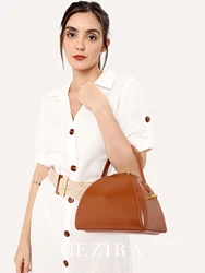 CEZIRA novità in pelle PU moda donna Squeeze Lock chiusura con coulisse borse con manico superiore tracolla lunga borse a tracolla a tracolla